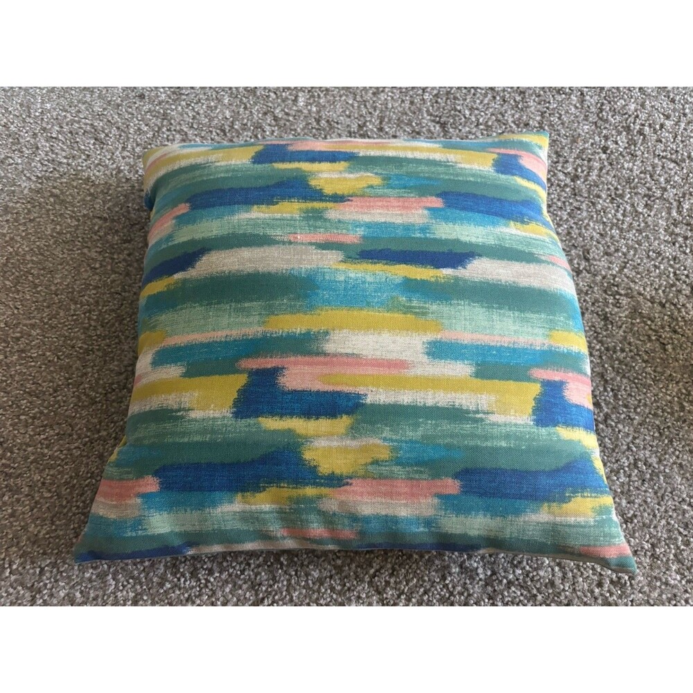 Abstract Watercolor Brushstroke Throw Pillow Multicolor Square Accent Cushion